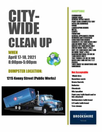 CITY WIDE CLEAN UP 04.17-04.18.2021