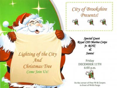 City of Brookshire Christmas Tree Lighting
