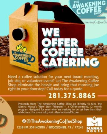 The Awakening Offers Coffee Catering!
