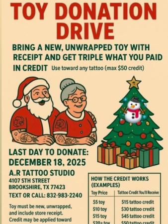 A R. Tattoo Studio Toy Donation Drive