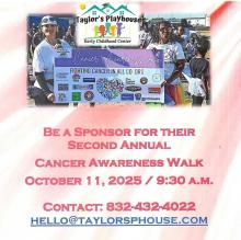 Be a Sponsor For the Second Annual Cancer Awareness Walk