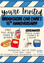 Brookshire Car Care Celebrating 15 Years!