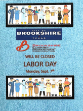 Brookshire City Hall & Brookshire E.D.C. Will Be Closed