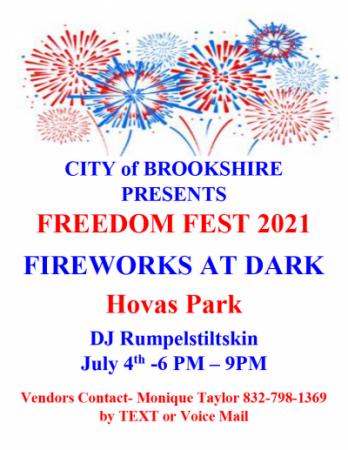 City of Brookshire 4th of July Celebration