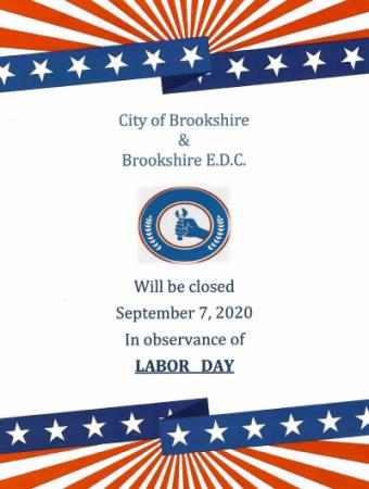 City of Brookshire Office's & Brookshire E.D.C. Office Closed