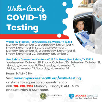 COVID-19 Testing / October 28, 30, 31 & November 9, 11, 13 and 14