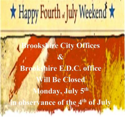 City of Brookshire Administrative Offices & Brookshire E.D.C. Will be closed