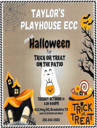 Trick or Treat on the Patio of Taylor's Playhouse ECC