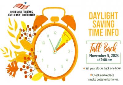 Remember to Fall Back an Hour, November 5th at 2:00 a.m.
