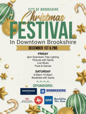 2 Day Christmas Festival in Downtown Brookshire!