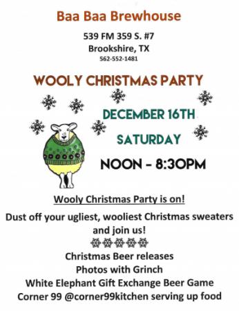 Wooly Christmas Party at Baa Baa Brewhouse