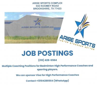 Arise Sports Job Posting
