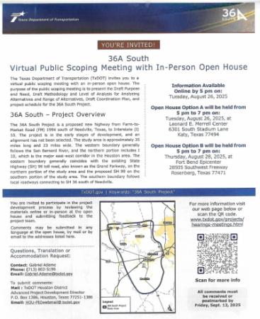 36A South In-Person Open House