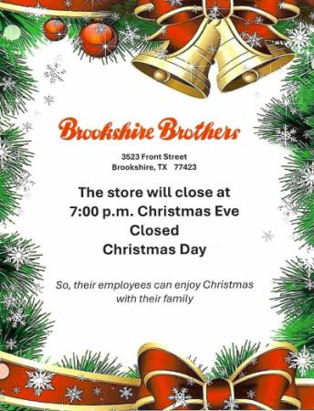 Brookshire Brothers Christmas Holiday Hours