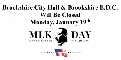 Brookshire City Hall & Brookshire EDC Will be Closed
