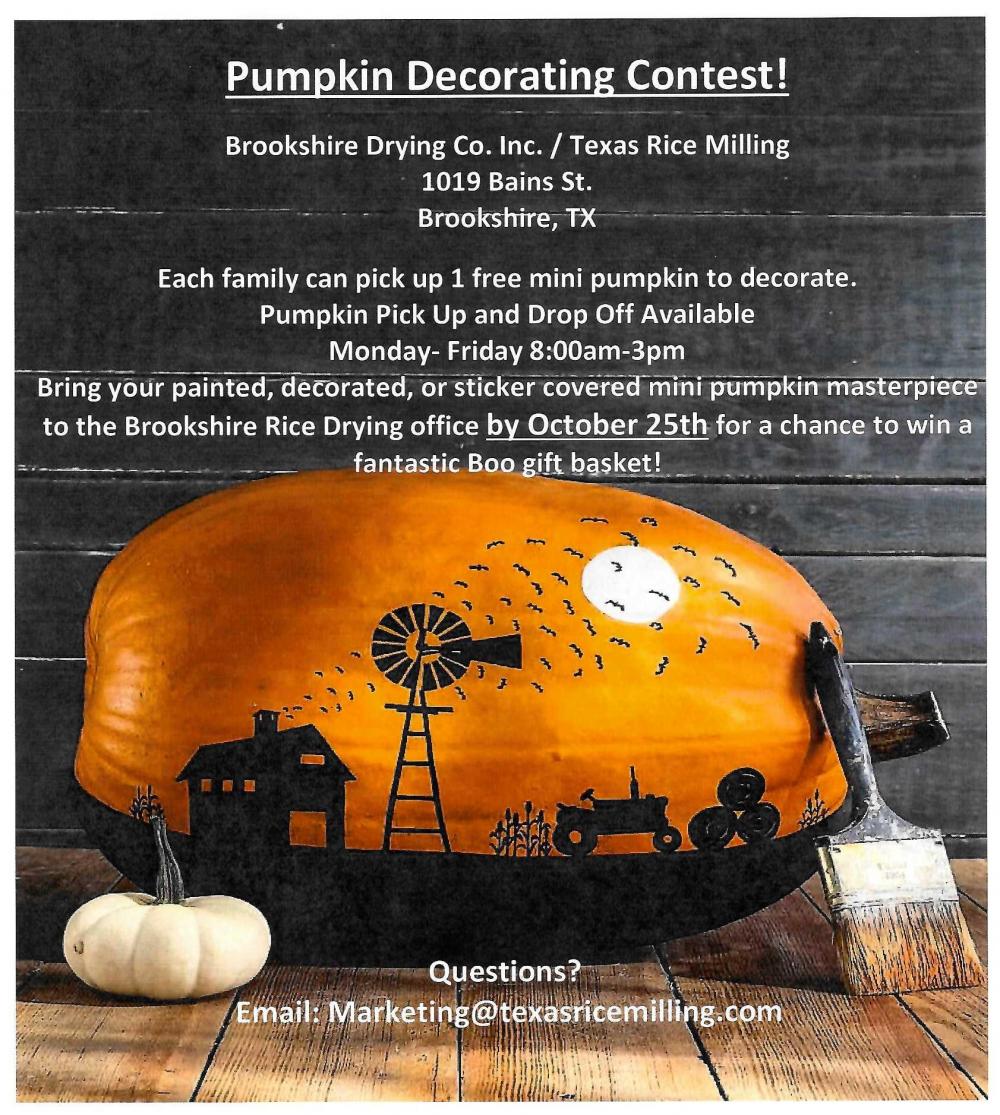 Pumpkin Decorating Contest City of Brookshire, Texas