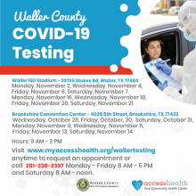 COVID-19 Testing / October 28, 30, 31 & November 9, 11, 13 and 14