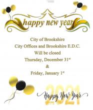 City of Brookshire Offices and Brookshire E.D.C. Will be Closed
