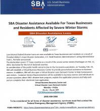 SBA Disaster Assistance Available for Texas Businesses Affected by Severe Winter Storms
