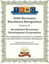 Brookshire E.D.C. Receives Certificate of Excellence