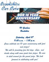 Brookshire Car Care Celebrating 10 Years!