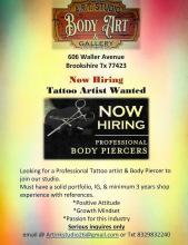 NOW HIRING! / A.R.T. Studio