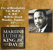 City of Brookshire Offices & Brookshire E.D.C. Will be closed