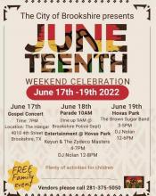 City of Brookshire Presents Juneteenth Weekend Celebration!