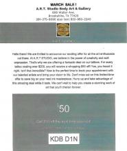 A.R.T. Studio Body Art & Gallery MARCH SALE!