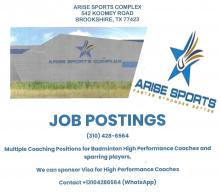 Arise Sports Job Posting