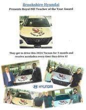 Brookshire Hyundai Presents Royal ISD Teachers of the Year Award