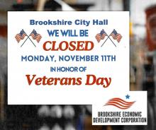 City of Brookshire Offices & Brookshire E.D.C. Will be Closed