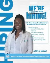 Brookshire Family Practice Now Hiring